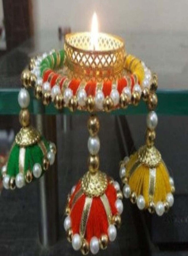 Srajan-Handcrafted Multicolor Gota Jhumki Latkan Beads Round Balls for Art Diwali Decoration Wall Decoration Craft Festival/Wedding (100) - Image 2